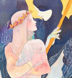 小央美绘画欣赏惊艳有仙气的配色,水彩插画的高贵清冷疏离感