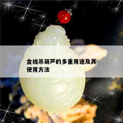 金线吊葫芦的多重用途及其使用方法