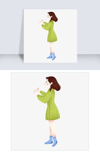 可爱秋季短发女孩手绘插画图片素材psb格式下载动漫人物大全