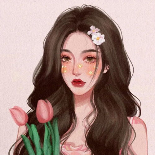 女头手绘一组精致的女生头像
