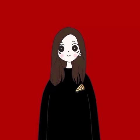 红底情侣头像一男一女动漫快手专用清晰头像尺寸480x480图