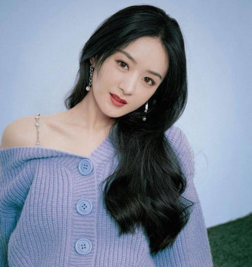 紫色毛衣大片,甜美化身微优雅女神,美女气质越来越好