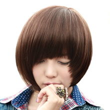 曼青丝斜刘海女生蓬松假发女生短发bobo头假发