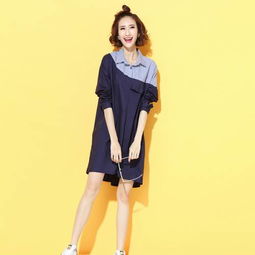 2016秋欧美风条纹翻领拼接假两件衬衫宽松大码女装中