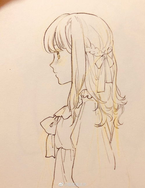 线稿铅笔稿手绘二次元动漫美少女漫画小清新堆糖,美图壁纸兴趣社区