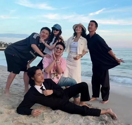 章子怡晒与杨幂雷佳音等合照,众人海边嬉笑玩闹,男帅女美超养眼