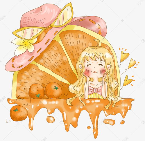 夏日长发女孩与橙子插画png素材图片免费下载千库网