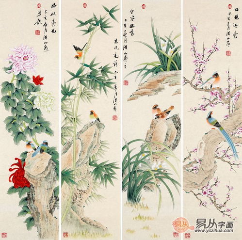 女性微信字画像头像梅兰竹菊