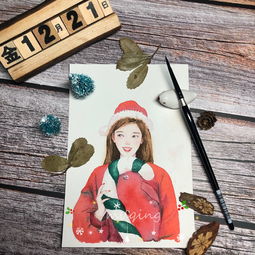 水彩手绘少女插画