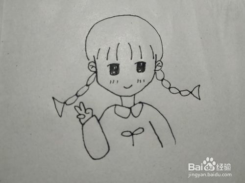 ins风女孩简笔画