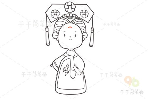 古风清朝女子手绘