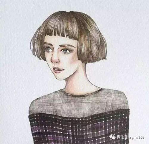 唯美手绘女生短发
