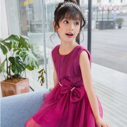 2019夏季新款韩版女童中大童可爱无袖珍珠蝴蝶结连衣裙图片大全邮乐官方网站