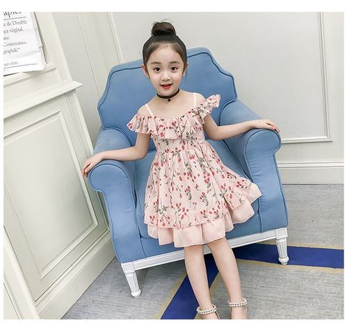 2019夏季新款女童韩版百搭童裙中大童个性路肩碎花连衣裙