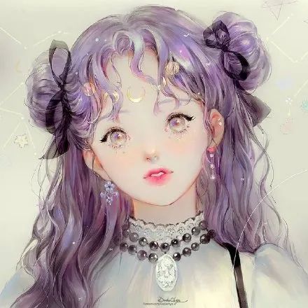 微信头像清新的少女插画高雅迷人的唯美感