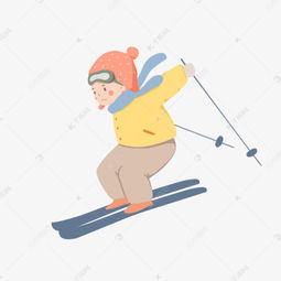卡通手绘滑雪的女孩素材图片免费下载千库网