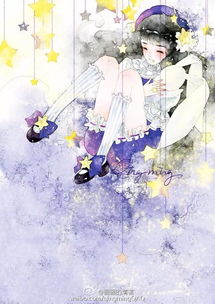 水彩二次元动漫少女插画暖色治愈小堆糖,美好生活研究所
