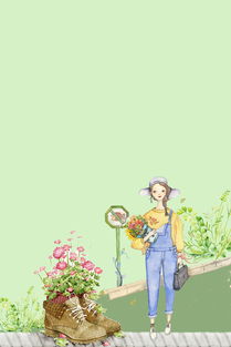 卡通风小清新绿色背景图片素材其他格式下载其他大全