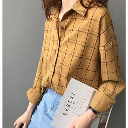 chic复古格子衬衫女ins慵懒风2019学生上衣宽松5597