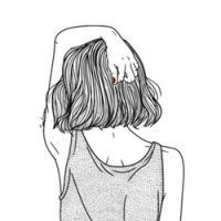 谁有黑白的手绘女生头像