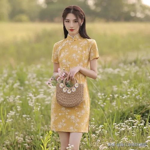 第57章黄色蕾丝年轻少女高端高贵气质旗袍