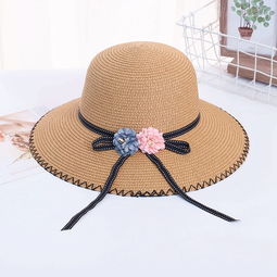 女夏季草帽遮阳帽小清新太阳帽防晒沙滩帽fz