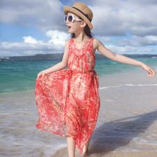 女童连衣裙儿童长裙吊带裙沙滩裙女大童夏季韩版女孩裙子波西米亚