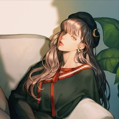 唐崎夜雨手绘插画自截女生头像