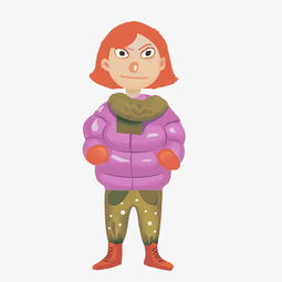穿着羽绒服的女生插画png免抠图片素材其他格式下载动漫人物大全