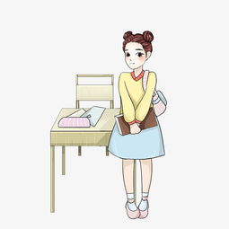 校园主题丸子头卡通女孩人物插画图片素材其他格式下载动漫人物大全