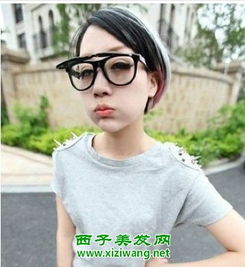 时尚潮流瘦脸女生短发图片