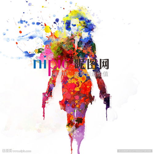 创意彩绘黑寡妇手绘插画图片