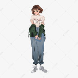 原创手绘短发女生png格式素材图片免费下载高清psd千库网图片编号11218451