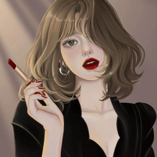 手绘气质高冷御姐风女头