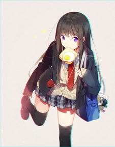 紫眸可爱动漫少女图片
