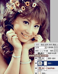 photoshop打造古典淡黄色室内美女