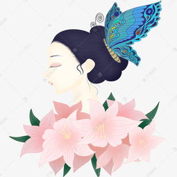 手绘传统少女插画素材图片免费下载高清psd千库网图片编号10527179