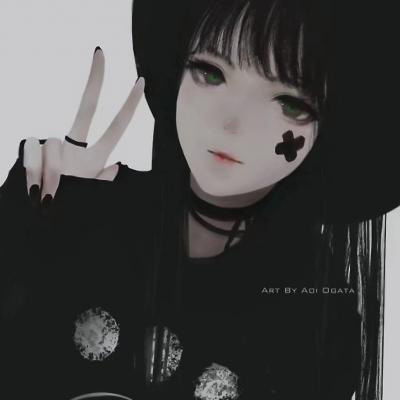 黑暗系女生头像动漫超酷的孤独二次元女生头像