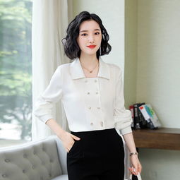 施悦名2019秋季衬衫女设计感小众心机洋气时尚光泽感百搭缎面上衣a图片大全邮乐官方网站