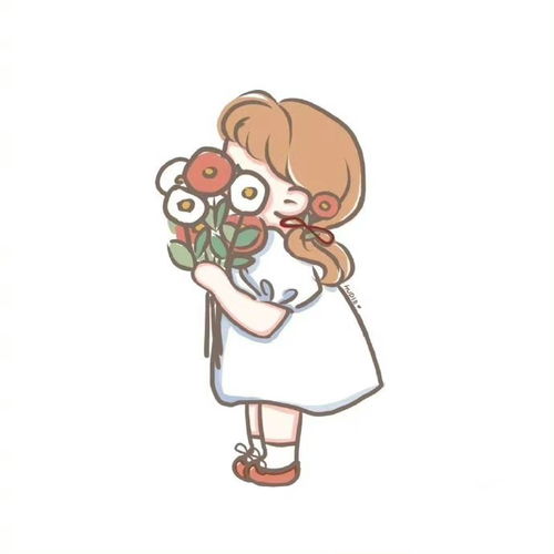 情侣头像手捧鲜花
