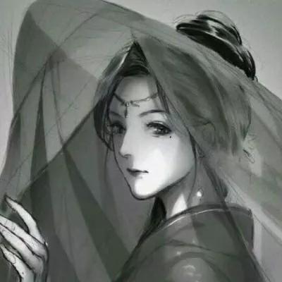 古风黑白女生头像