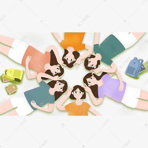卡通小清新闺蜜合影素材图片免费下载千库网