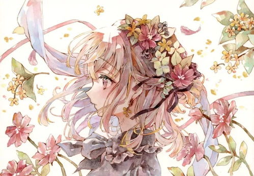 宝藏画师透明水彩上色可爱清新动漫少女