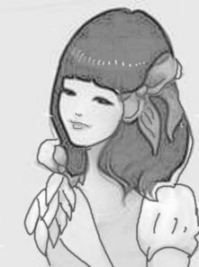 可爱卡通女生黑白素描头像跪求