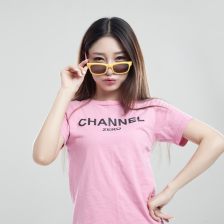 偏光太阳镜白色框女