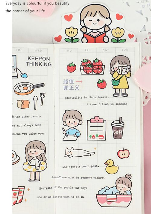 手帐素材无敌可爱少女ins手帐