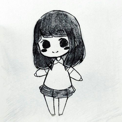 s君君酱手绘黑白绘画萌萌哒美美哒q版堆糖,美好生活研究所