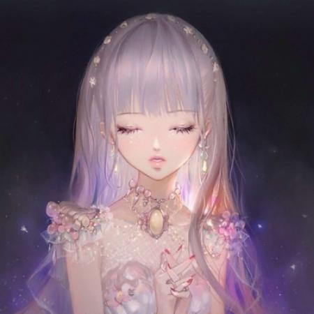 二次元手绘唯美插画女生头像,手绘美女非常的清晰的
