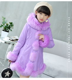 女童棉衣中长款2018冬装新款儿童保暖棉服外套中大童韩版pu皮棉袄h
