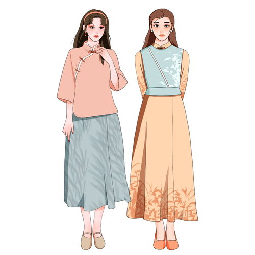虎年插画设计系列2022新年古装国风美女插图定制